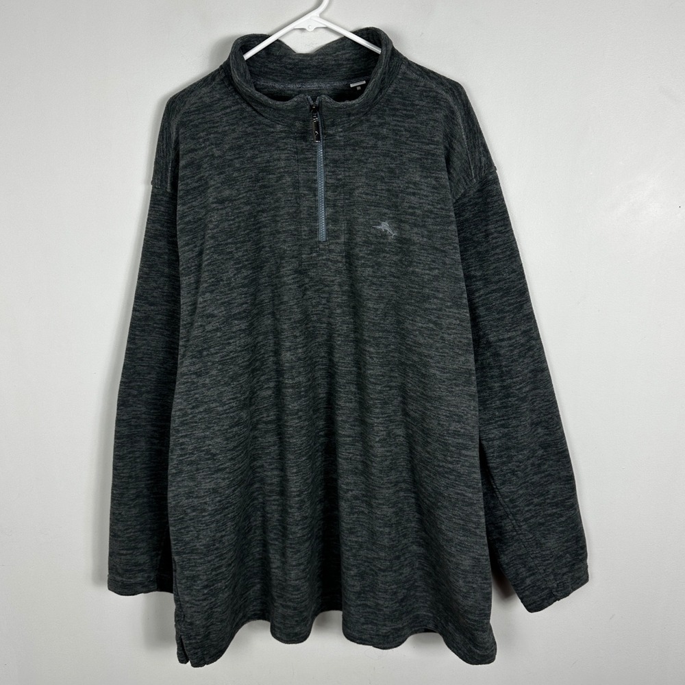 Tommy Bahama Cloud Peak Grey Fleece Half Zip Pullover Sweater Mens Size 3XLB 3XL